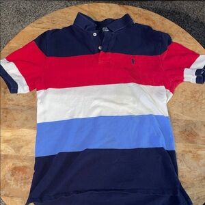 Polo by Ralph Lauren Men's Colorblock Polo - Navy, Red, White, and Light Blue